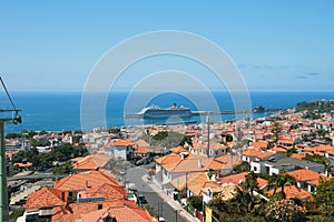 City on coast of Atlantic Ocean. Funchal, Madeira, Portugal