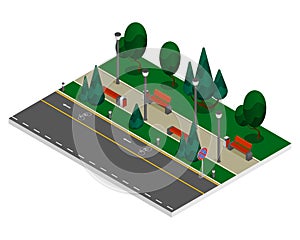 City Constructor Elements Colored Isometric Composition