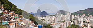 City of contrasts. Shot of slums on a mountainside in Rio de Janeiro, Brazil.