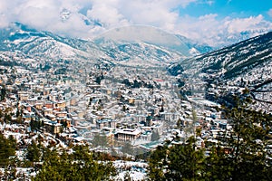 City covered in snow photo