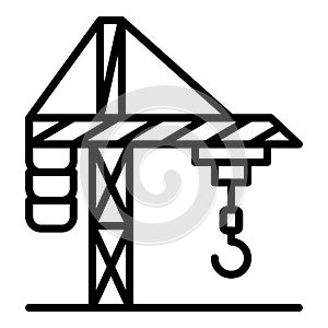 City crane building icon, outline style
