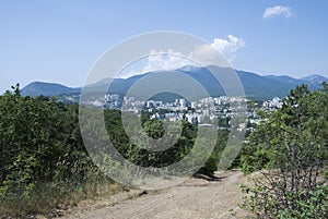 City in the Crimean mountains photo