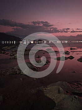 City of Dili - Timor Leste Dusk Views from Areia Branca Beach