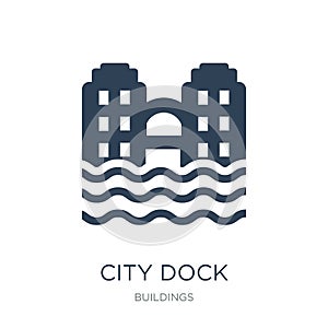 city dock icon in trendy design style. city dock icon isolated on white background. city dock vector icon simple and modern flat