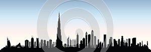 City Dubai skyline. UAE cityscape United Arab Emirates urban vie
