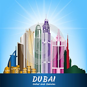 City of Dubai UAE Famous Buildings