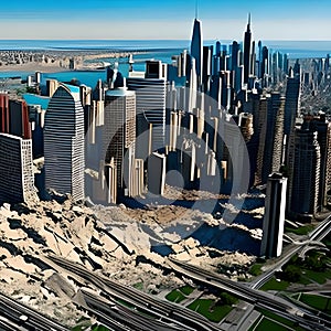 city after the earthquake