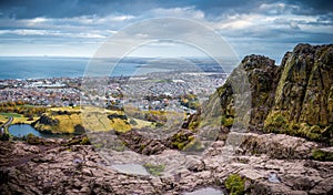 City of Edinburgh from Arthur`s Seat