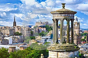 The city of Edinburgh in Scotland on a summer day