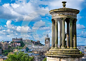 The city of Edinburgh in Scotland on a summer day