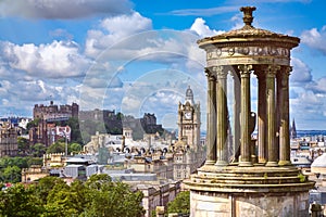 The city of Edinburgh in Scotland on a sunny summer day