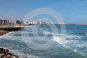 City, embankment and ocean. Casablanca, Morocco