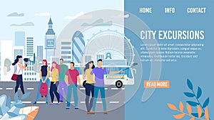 City Excursions in Europe Voyage Vector Webpage