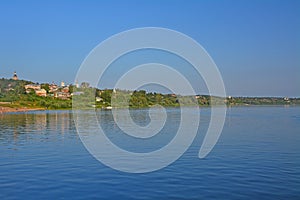 City extended along Oka river in Kasimov city, Russia