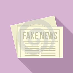 City fake news newspaper icon, flat style