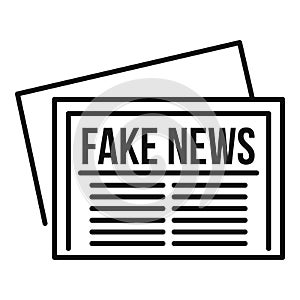 City fake news newspaper icon, outline style