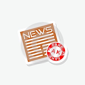 City fake news newspaper sticker icon