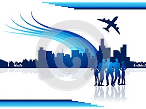 City Flights Represents Transportation Aeroplane And Airplane