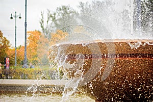 City fountains working in the form of vases