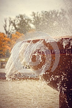 City fountains working in the form of vases