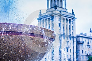 City fountains working in the form of vases