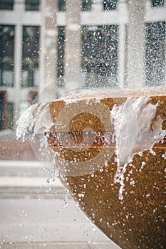 City fountains working in the form of vases