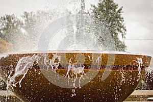 City fountains working in the form of vases photo