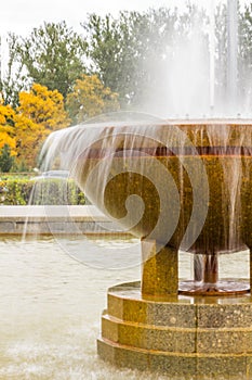 City fountains working in the form of vases photo