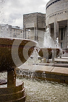 City fountains working in the form of vases photo