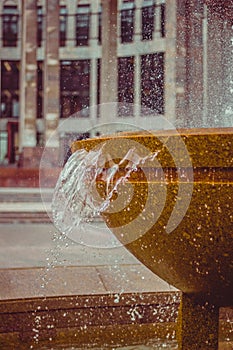 City fountains working in the form of vases photo