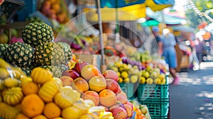 City Fruit Stall under Sunshade