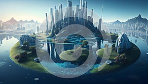 the city of the future is all green an ecological concept for the life of mankind AI Generated