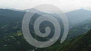 City of Gangtok in Sikkim India seen from the sky