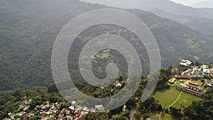 City of Gangtok in Sikkim India seen from the sky