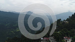 City of Gangtok in Sikkim India seen from the sky