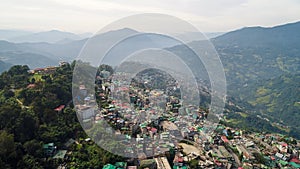 City of Gangtok in Sikkim India seen from the sky