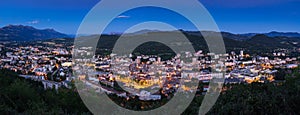 The City of Gap at twilight. Hautes-Alpes, Alps, France photo