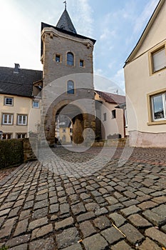 City gate Untertor in the historic old town of Meisenheim