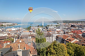 The city of Geneva in Switzerland, a aerial view