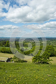 City of Gloucester in the Severn Vale with the Malvern Hills in the distance