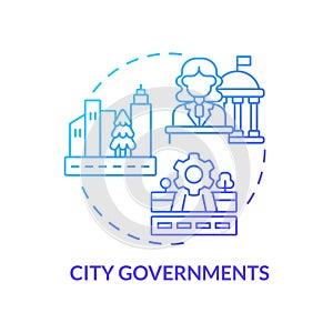 City governments blue gradient concept icon