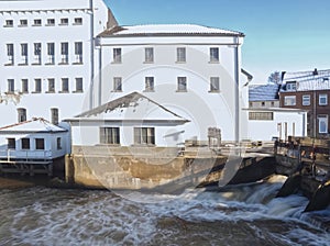 City of Grevenbroich Wevenlinghoven in Germany at Erft river