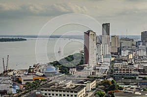 City of Guayaquil next to the Guayas River. Ecuador photo
