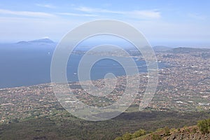 City and gulf of Naples Napoli, Ischia, and Procida Islands seen from Mount Vesuvius Monte Vesuvio, Campania, Italy Italia