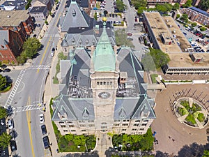 City Hall aerial view, Lowell, Massachusetts, USA