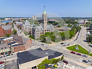 City Hall aerial view, Lowell, Massachusetts, USA