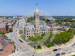 City Hall aerial view, Lowell, Massachusetts, USA