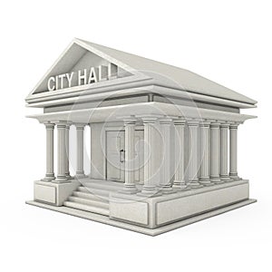 City Hall Architecture Public Government Building. 3d Rendering photo