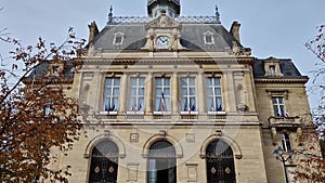 City Hall of Asnieres northwestern suburb of Paris, France. AsniÃ¨res-sur-Seine mairie outdoors facade view