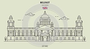 City Hall in Belfast, UK. Landmark icon